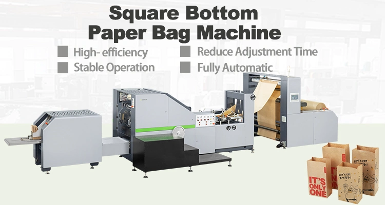 Machine for Making Kraft Paper Bag Rokin Brand Rope Flexiloop Handle Kraft Paperbag for Shop Machine