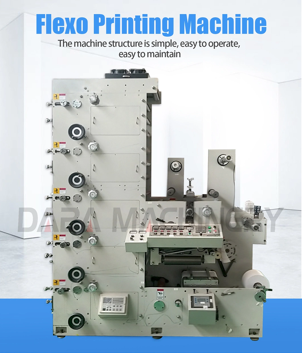 DBRY-320 Roll Cold Stamping Laminating Die Cutting Punching Slitting Color Label Flexo Printing Machine for Aluminum Foil Plastic Paper Cup Film Label Print